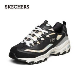 Skechers斯凯奇女士休闲运动鞋复古厚底户外老爹鞋熊猫鞋149240 黑色/灰色BKGY 38.5