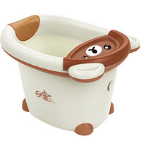 日康（rikang) 浴桶 婴儿洗澡盆 宝宝儿童洗澡桶浴桶 新生儿宝宝婴儿游泳桶 0-6岁 米色小熊 RK-X1001-3