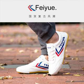 Feiyue/飞跃帆布鞋男运动鞋街拍板鞋女复古风休闲鞋情侣款小白鞋 白/白底 37