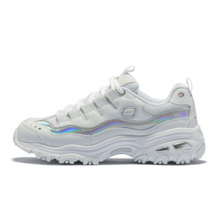 Skechers斯凯奇官方 2020秋季新品 女子时尚潮流老爹鞋熊猫鞋小白鞋休闲厚底运动鞋13160 白色/银色/WSL 37