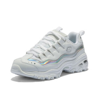 Skechers斯凯奇官方 2020秋季新品 女子时尚潮流老爹鞋熊猫鞋小白鞋休闲厚底运动鞋13160 白色/银色/WSL 37