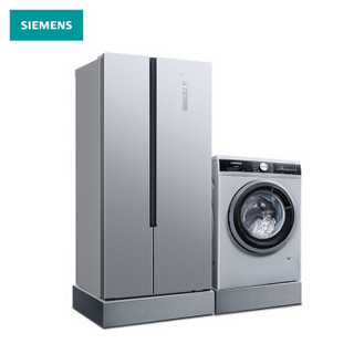 西门子(SIEMENS) KX50NA41TI+WD12G4M82W 500升无霜超薄制冰+洗8烘5 洗烘一体 变频冰洗套装 银色