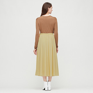 优衣库 女装 雪纺打褶长裙 (优衣库风琴裙) 429209 uniqlo