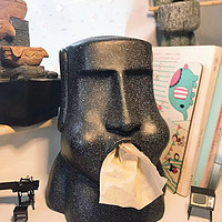 。摩艾石人像纸巾盒创意餐桌客厅纸巾抽个性搞怪复活岛moai抽纸盒