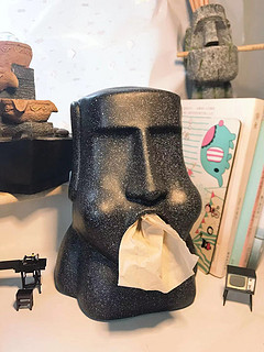 。摩艾石人像纸巾盒创意餐桌客厅纸巾抽个性搞怪复活岛moai抽纸盒