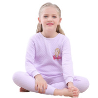 Barbie 芭比 儿童三层保暖夹棉家居服套装 CB9803ZS 紫色 150cm