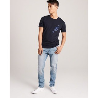 Abercrombie＆Fitch男装 运动风紧身直筒牛仔裤 157349-14 Abercrombie & Fitch