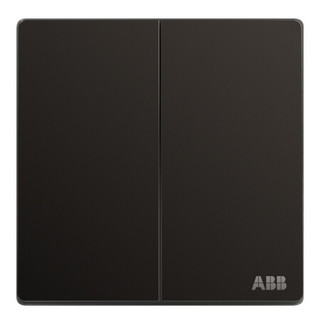 ABB 轩致系列 AF122L-885 双开单控开关 黑色