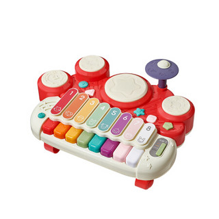 babycare儿童电子琴 宝宝多功能敲琴架子鼓儿童手拍鼓小钢琴音乐玩具婴儿拍拍鼓 7329