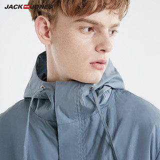 JackJones杰克琼斯outlets秋季男士连帽中长时尚两穿棉服外套潮