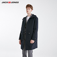 JackJones杰克琼斯outlets秋季男士连帽中长时尚两穿棉服外套潮