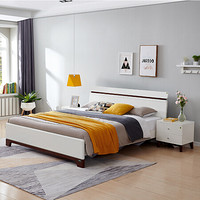 QuanU 全友 家居 床现代北欧双人床 卧室家具板式床大床婚床121803 单床 1800