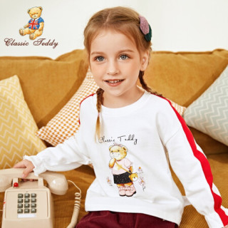 精典泰迪classicteddy女童卫衣女宝宝套头圆领上衣休闲外出服淑女百搭