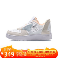 LI-NING 李宁 女士休闲运动鞋 AGCQ394-3 标准白/珍珠白/荧光橘粉 37