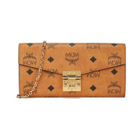 MCM 奢侈品 女士 Patricia Visetos系列干邑色印花logo单肩斜挎包 MYLAAPA02CO001