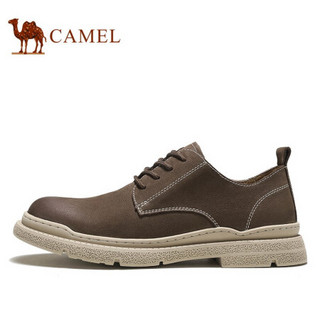 骆驼（CAMEL） 休闲低帮英伦百搭时尚牛皮工装鞋男 A032542490 棕色 43