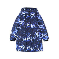 Balabala 巴拉巴 男童连帽中长款羽绒服 蓝色