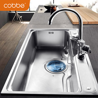 cobbe 卡贝 水槽单槽厨房洗菜盆加厚304不锈钢洗菜池水池菜盆家用洗碗槽