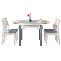 QuanU 全友 120765 钢化玻璃餐桌+餐椅*6