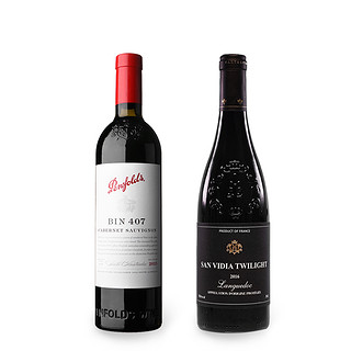 88VIP：Penfolds 奔富 山庄BIN407干红葡萄酒+暮光朗格多克葡萄酒 750ml*2