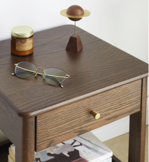 Visawood 维莎原木sn0417 奈良实木床头柜胡桃色380 350 470mm 报价价格评测怎么样 什么值得买