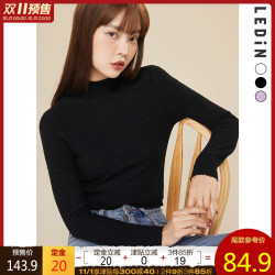 乐町针织衫冬季新款女2020肌理感高领打底衫上衣女软糯