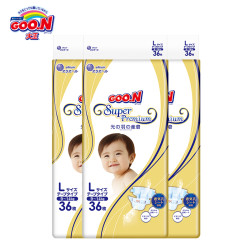GOO.N 大王 光羽系列  婴儿纸尿裤 L36片*3包 送光羽试用装L码9片
