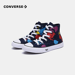 CONVERSE 匡威 儿童地图涂鸦高帮帆布鞋