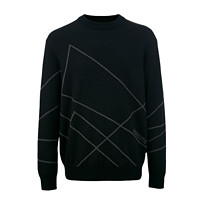 SELECTED 思莱德 商务休闲系列男士圆领几何图案羊毛衫420324032 黑色XS