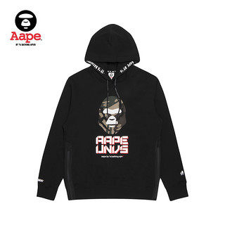 Aape 3463XXB 男士印花连帽加绒卫衣