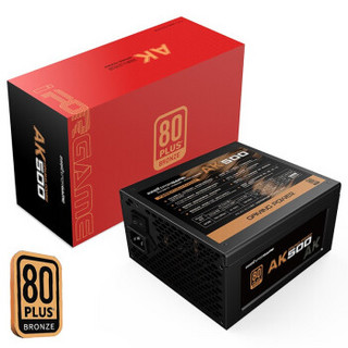 游戏悍将AK500额定500W铜牌直出台式机电脑主机机箱电源（80PLUS认证/宽幅静音/主动PFC/三年换新/6大防护）