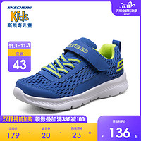 SKECHERS 斯凯奇 2020夏季新款男童魔术贴运动鞋 400045L 黑色/红色/BKRD 30