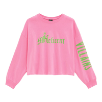 GU 极优 女士纯棉短款长袖T恤GU322233000 粉红色S