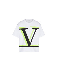 VALENTINO 华伦天奴 VLOGO系列男士纯棉印花短袖圆领T恤UV3MG07I6K327U 白色XS