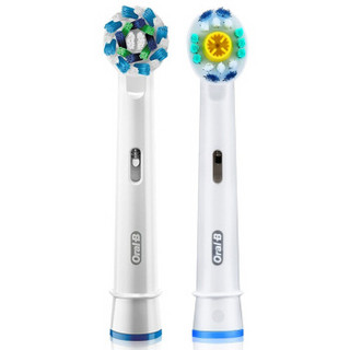 欧乐B（Oralb）电动牙刷头 双支体验装 多角度清洁型+美白抛光型刷头