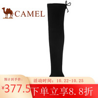 骆驼（CAMEL） 女士 大气高挑圆头粗跟过膝靴 A84072640 黑色 40