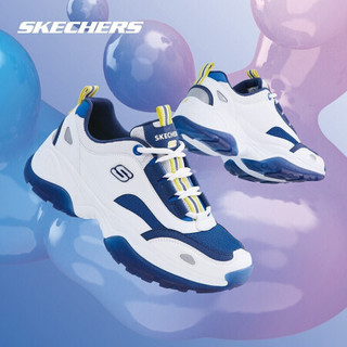 斯凯奇 SKECHERS 经典休闲鞋 男子运动鞋 时尚老爹鞋 熊猫鞋 888015/WBLY 白色/蓝色/黄色 42.5码 US9.5码