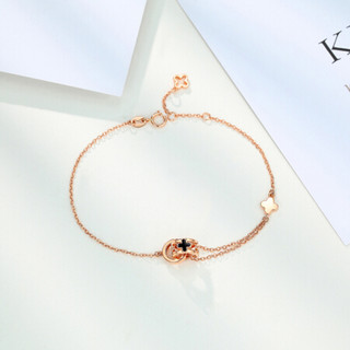 潮宏基 CHJ JEWELLERY 小确幸-花影 玛瑙18K金手链玫瑰金彩金手链女款 SCK33900024 约17cm加尾链