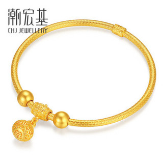 潮宏基 CHJ JEWELLERY 古法福寿安康 足金黄金手镯女款镯子 计价 SDG30003484 约22.85g