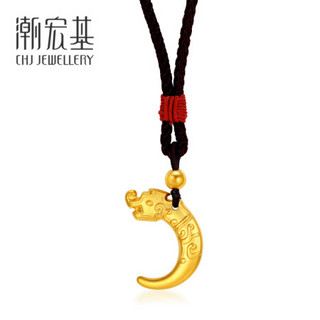 潮宏基 CHJ JEWELLERY 古法狼牙坠 足金黄金吊坠项链男款 计价 XQG30003095 约16.1g