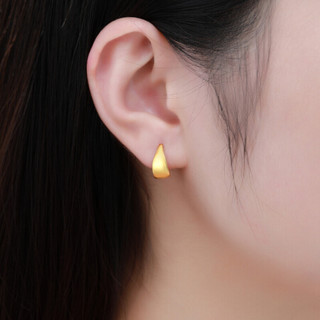 潮宏基 金致 足金黄金耳环耳钉女款 计价 EEG30002496 约2.3g