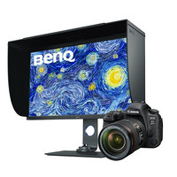 BenQ 明基 SW321C 32英寸 IPS技术 显示器(3840×2160、60Hz、100%sRGB、HDR10、USB-C 60W）+佳能（Canon）EOS 6D Mark II 6D2 单反相机 24-105 USM套