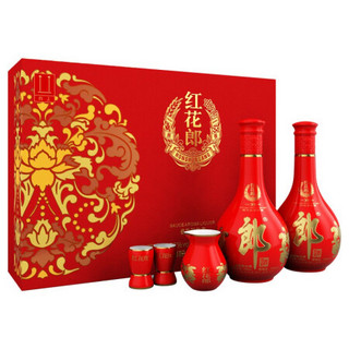 LANGJIU 郎酒 红花郎10 53%vol 酱香型白酒 500ml*2瓶*4盒 礼盒装