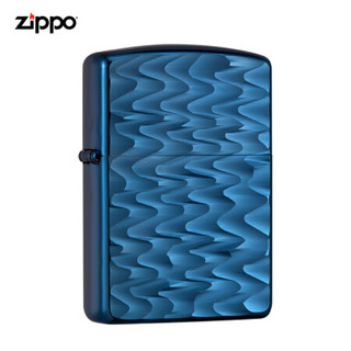 美国进口之宝（ZIPPO）防风煤油打火机不含油 盔甲蓝钛金-涟漪 品牌直供原装正版