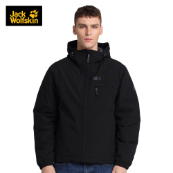 JackWolfskin狼爪 5019021 户外保暖白鹅绒短款连帽棉服外套