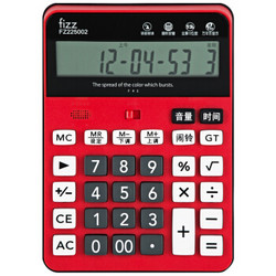 飞兹(fizz)大屏幕12位语音型桌面计算器/办公用品 红FZ225002 *5件