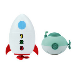 砺能 儿童洗澡玩具儿童  潜水艇+火箭吸水玩具