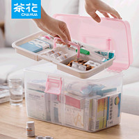 茶花药箱家庭装大号医药箱家用大容量多层药品收纳箱收纳盒医疗箱