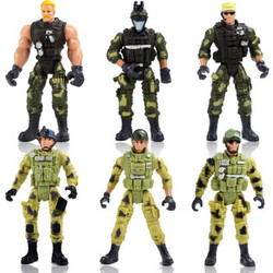 KIDNOAM 军事兵人模型 6款警察士兵 10cm