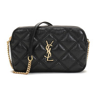 圣罗兰 SAINT LAURENT 20fw秋冬款 女士羊皮BECKY绗缝单肩斜挎包黑色 608941 1D309 1000